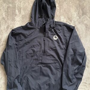 Women's Navy Hooded Windbreaker